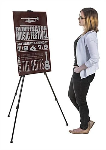 Display Easel For Floor Or Countertop, Adjustable Height, Portable - Black - Image 4