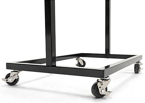 Floor Standing Sneeze Shield With Acrylic Panel, 4 Caster Wheels, Metal Frame - Black - Image 5