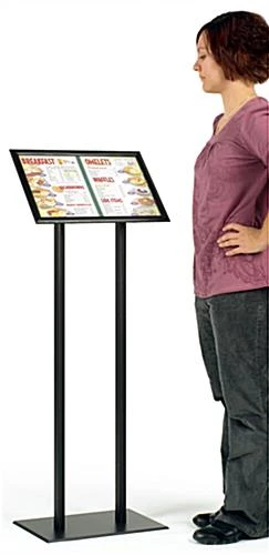 17 X 11 Sign Stand For Floor, Snap Open, Fits (2) 8.5 X 11 Graphics - Black - Image 2