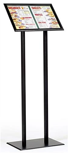 17 X 11 Sign Stand For Floor, Snap Open, Fits (2) 8.5 X 11 Graphics - Black