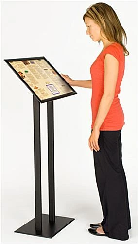 22 X 14 Menu Stand For Floor, Snap Open, Fits (2) 11 X 14 Graphics - Black - Image 2