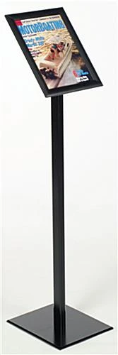 8.5 X 11 Menu Stand For Floor, Snap Open, 47-inch-tall - Black