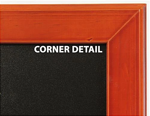 18" X 56" Write-On Board, Wall Mount, Chalk & Wet Erase, Red Mahogany Frame - Image 2