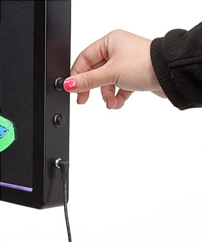 Hanging "OPEN" Animated LED Sign W/ Black Write-On Board, Wet Erase - Blue & Red - Image 3