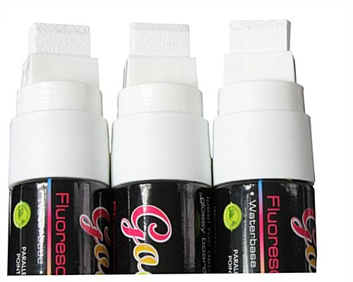 Liquid Chalk Markers, 5/8" Flat Tip, Set Of 3 - White - Image 2