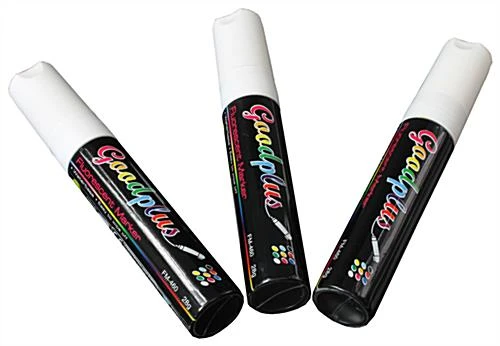 Liquid Chalk Markers, 5/8" Flat Tip, Set Of 3 - White